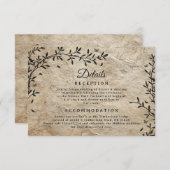 Botanische Krans Wedding Details Kaart (Voorkant / Achterkant)