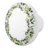 BOTANISCHE KRANS WIT GROEN 2 CUSTOM KERAMISCHE KNOP (Rechts)