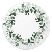 BOTANISCHE KRANS WIT GROEN CUSTOM KERAMISCHE KNOP (Voorkant)