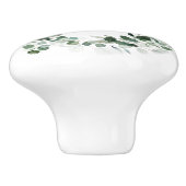 BOTANISCHE KRANS WIT GROEN CUSTOM KERAMISCHE KNOP (Zijkant)