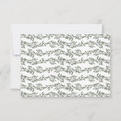 Botanische krans wit groen klassieke bruiloft RSVP kaartje (Achterkant)