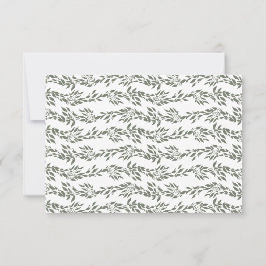Botanische krans wit groen klassieke bruiloft RSVP kaartje (Achterkant)