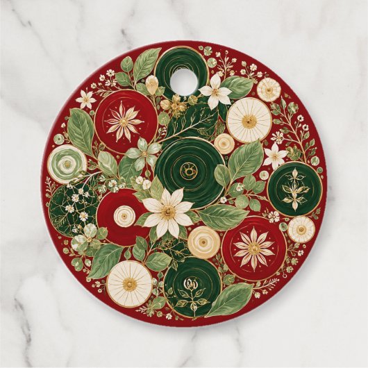 Botanische Krimson Wreath Bedankjes Labels (Voorkant)