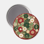 Botanische Krimson Wreath Magneet (Voorkant / Achterkant)