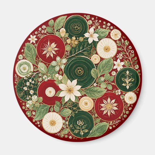 Botanische Krimson Wreath Magneet (Voorkant)