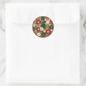 Botanische Krimson Wreath Ronde Sticker (Tas)