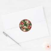 Botanische Krimson Wreath Ronde Sticker (Envelop)