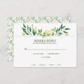 Botanische kruiden botanische bruiloft van de groe RSVP kaartje (Voorkant / Achterkant)