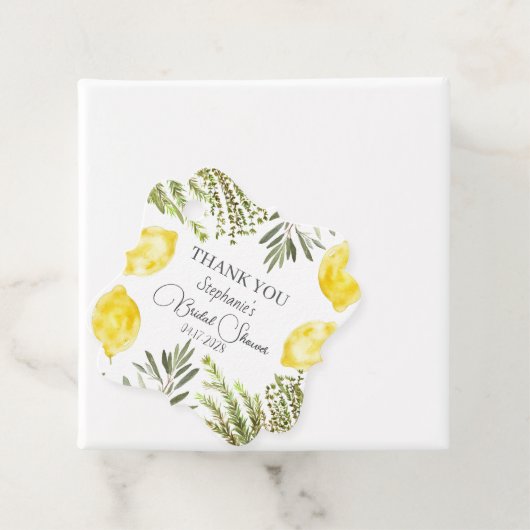 Botanische kruiden Citroenen Waterverf Vrijgezelle Bedankjes Labels (In situ)
