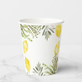 Botanische kruiden Citroenen Waterverf Vrijgezelle Papieren Bekers (Achterkant)