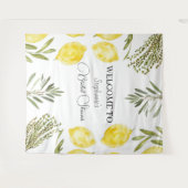 Botanische kruiden Citroenen Waterverf Vrijgezelle Wandkleed (Voorkant (horizontaal))