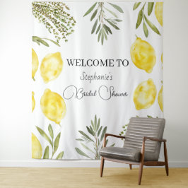 Botanische kruiden Citroenen Waterverf Vrijgezelle Wandkleed