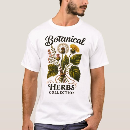  Botanische Kruiden Collectie, Elegante Natuur T-shirt (Voorkant)