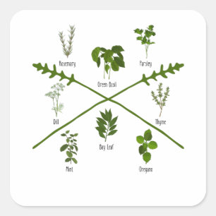 Botanische kruiden Herbalist Gift Garden Birthday Vierkante Sticker