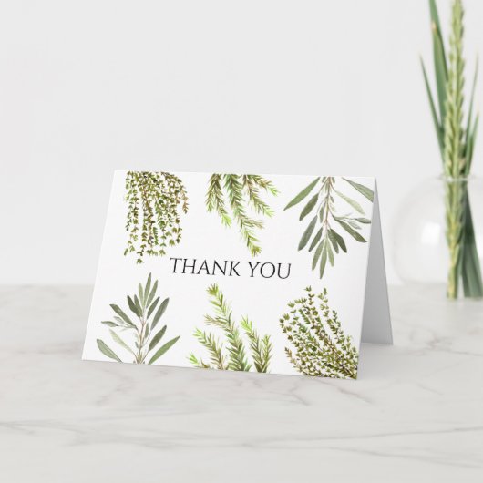 Botanische Kruiden Rozemarijn Waterverf Dank u (Voorkant)