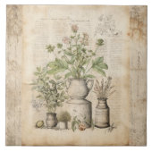  botanische kruiden rustieke perkament boerderij tegeltje (Voorkant)