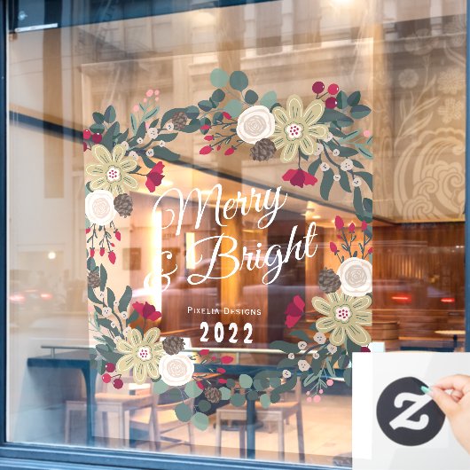 Botanische kruiderij en felle winkel raamsticker (Cafe Raam)