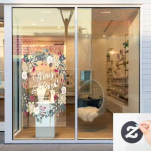 Botanische kruiderij en felle winkel raamsticker