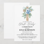Botanische Kruis Eerste Communie Uitnodigingen (Voorkant / Achterkant)