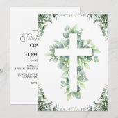 Botanische Kruis Eerste Communie Uitnodigingen (Voorkant / Achterkant)