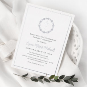 botanische kruising eerste communie folie uitnodiging