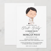 Botanische Kruisjongen Eerste Communie Uitnodiging (Voorkant / Achterkant)