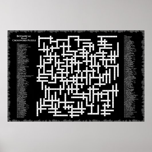 Botanische Kruiswoordpuzzel 156 planten om te vind Poster (Voorkant)