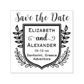 Botanische Kuif Huwelijkslocatie Save the Date Zelfinktende Stempel (Design)