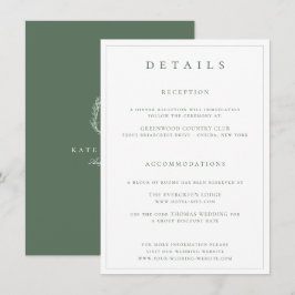 Botanische Kuif Monogram Salie Huwelijksdetailskaa Kaart