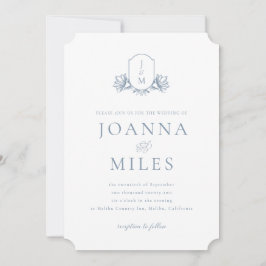 Botanische kuif Stoffig Blauw Monogram Kaart