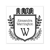 Botanische Kuif Zigzag Ex Libris Boeknaam Initiaal Zelfinktende Stempel (Design)