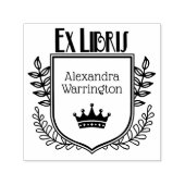 Botanische kuifkroon #1 Ex Libris Boeknaam Zelfinktende Stempel (Design)