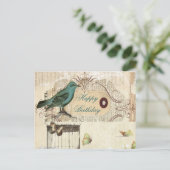 botanische kunst berdcage moderne vogel briefkaart (Staand voorkant)