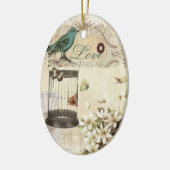 botanische kunst berdcage moderne vogel keramisch ornament (Links)