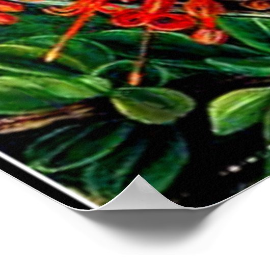 Botanische kunst: Brandende struik en emu struiksl Poster (Hoek)