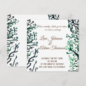 Botanische kunst bruiloft uitnodiging (Voorkant / Achterkant)