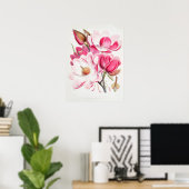  botanische kunst Campbells Magnolia Fitch Poster (Thuiskantoor)