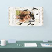 Botanische Kunst Deco Ivory Arch Foto Afstuderen Spandoek (Beurs)