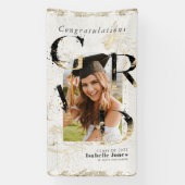 Botanische Kunst Deco Ivory Arch Foto Afstuderen Spandoek (Verticaal)