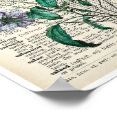 Botanische Kunst Druk Violet Old Page Poster af (Hoek)