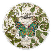  botanische kunst Franse land vlinder Keramische Knop (Voorkant)