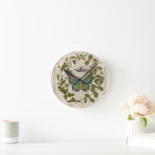 botanische kunst het franse schrift leaf butterfly ronde klok (Huis)