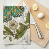 botanische kunst het franse schrift leaf butterfly theedoek (Quarter Fold)