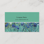  botanische kunst irisbloemen professioneel visitekaartje (Achterkant)