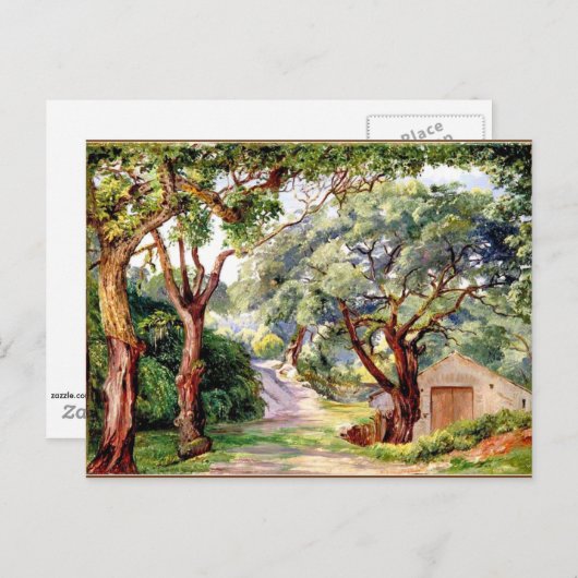 Botanische kunst: Kurkbomen bij Cintra bij Lissabo Briefkaart (Voorkant / Achterkant)