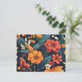 Botanische kunst, mooi bloemenpatroon, briefkaart (Staand voorkant)