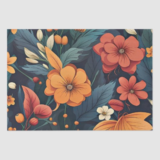 Botanische kunst, mooi bloemenpatroon, tissuepapier (Voorkant)