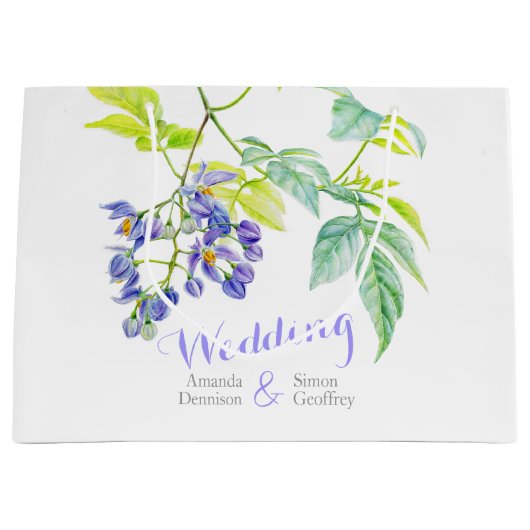 Botanische kunst paarse bruiloft grote geschenk ta large cadeautasje (Voorkant)