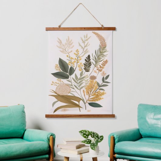 Botanische kunst Print Hangend Wandkleed (Woonkamer)