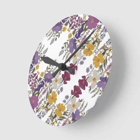 Botanische kunst ronde klok (Hoek)